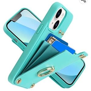 Lameeku Wallet Case Compatible with iPhone 13 6.1 Mint Green
